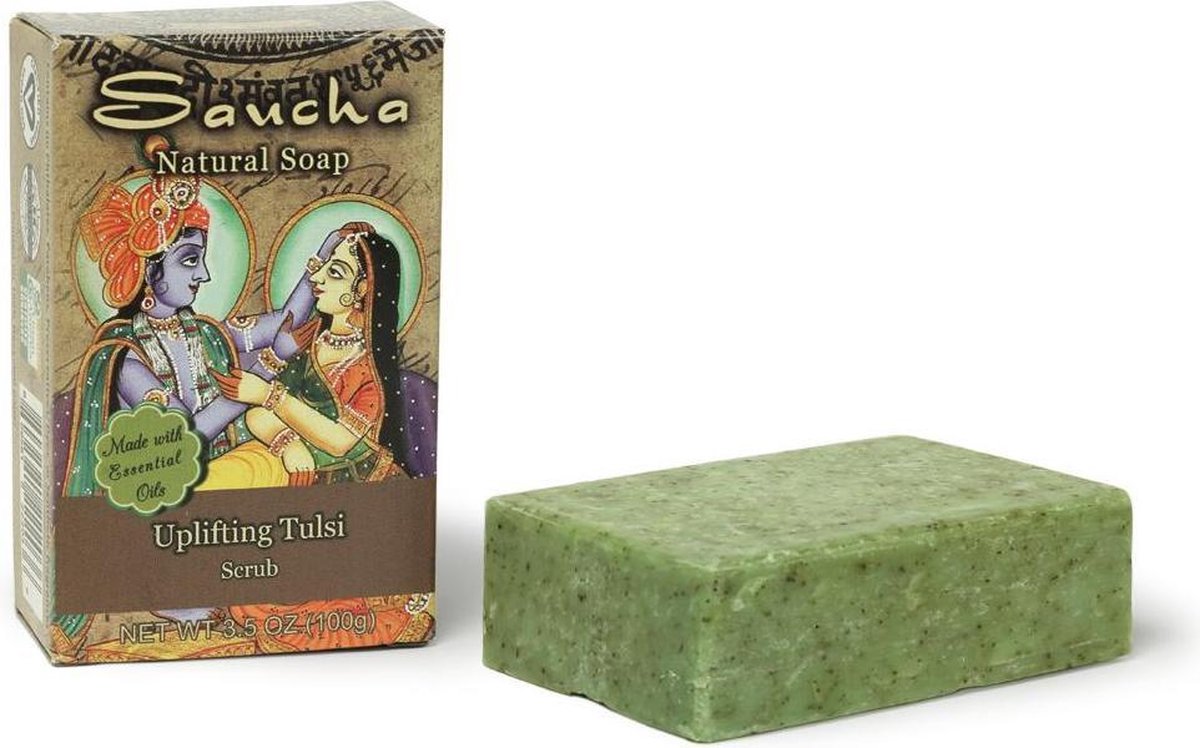 Saucha scrub zeep, Uplifting Tulsi, Prabhuji's Gifts, 100% natuurlijk, vegan