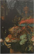 Stilleven met vruchten en een puttertje, Abraham Mignon - Foto op Forex - 80 x 120 cm