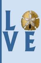 LOVE with Gold Sand Dollar: College Ruled Notebook