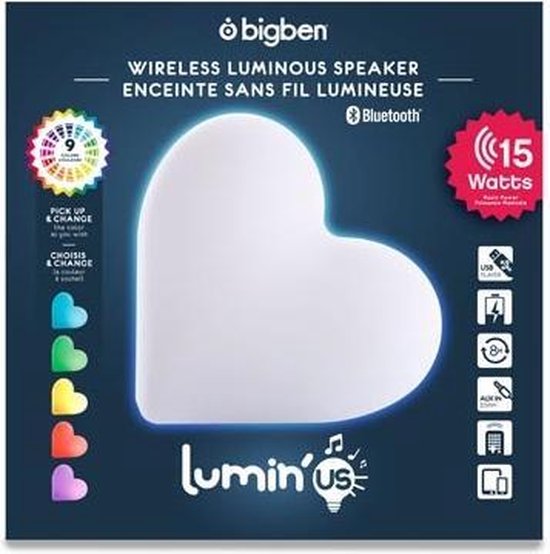 Bigben Lumin’us Hart - Bluetooth Speaker met LED