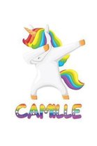 camille: camille 6x9 Journal Notebook Dabbing Unicorn Rainbow