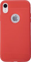 BMAX Carbon soft case hoesje geschikt voor Apple iPhone Xr / Soft Cover - Rood