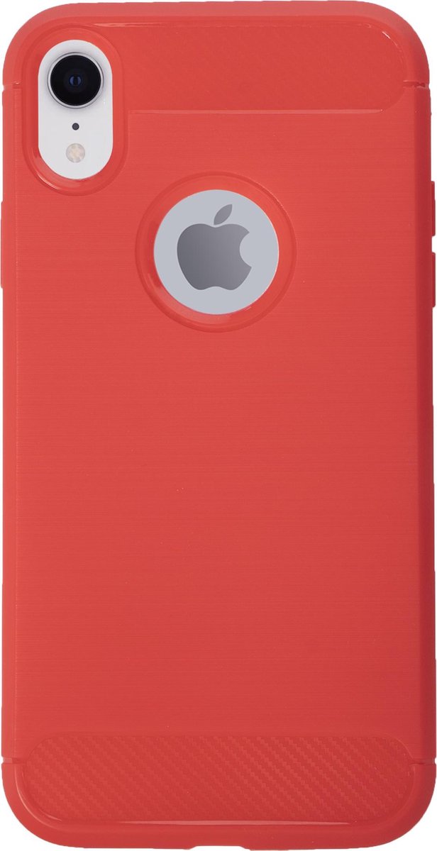 BMAX Carbon soft case hoesje geschikt voor Apple iPhone Xr / Soft Cover - Rood
