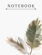 Leafy Notebook: 8.5'' x 11'' 150 Page Lined Notebook