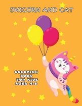 Unicorn and Cat coloring book for kids ages 4-8