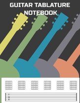 Guitar Tablature Notebook: Retro Themed 6 String Guitar Chord and Tablature Staff Music Paper for Guitar Players, Musicians, Teachers and Student