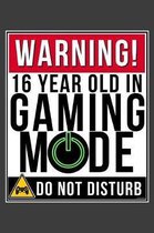 Warning 16 Year Old In Gaming Mode: 16 Year Old Gamer 2020 Calender Diary Planner 6x9 Personalized Gift For 16th Birthdays