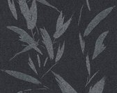 PALMBLADEREN BEHANG | Botanisch & Landelijk - zwart grijs - A.S. Création New Elegance