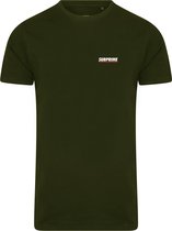 Subprime - Heren Tee SS Shirt Chest Logo Army - Groen - Maat XL