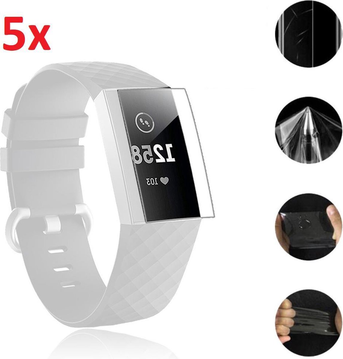 Screenprotector Geschikt Voor Fitbit Charge 4 Screen Protector Ultradun Crystal 5634