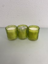 Licht groene kaarsen (set van 3)
