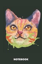 Notebook: Notebook with Cat 6 x 9 inch blank -- 120 pages -- Cute Kitten - Watercolor - Notebook - Notepad - Journal - Scratchpa
