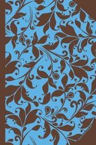 Do More of What Scares You: 6''x9'' - 'Blue and Brown' Flower Pattern Notebook