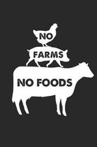 No Farms No Foods: A5 Punkteraster - Notebook - Notizbuch - Taschenbuch - Journal - Tagebuch - Ein lustiges Geschenk f�r Freunde oder die