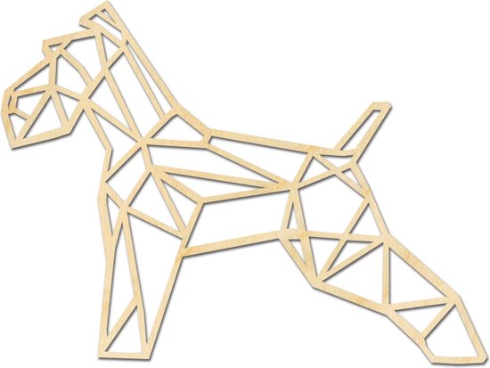 Decoratief Beeld - Geometrische Fox Terrier Dieren - Hout - Hout-kado - 55 X 38 Cm