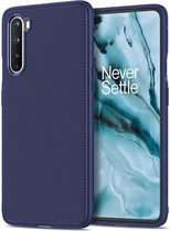 OnePlus Nord Hoesje Twill Slim Texture Back Cover Blauw