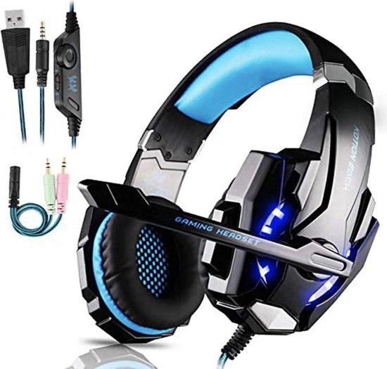 Gaming headset voor PS4, gaminghoofdtelefoon met microfoon, stereo surround bass...