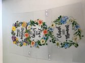 Placemats - kunststof met bloemenprint- 3 stusks