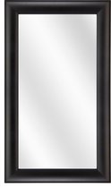 Spiegel met Ronde Houten Lijst - Zwart - 50x150 cm