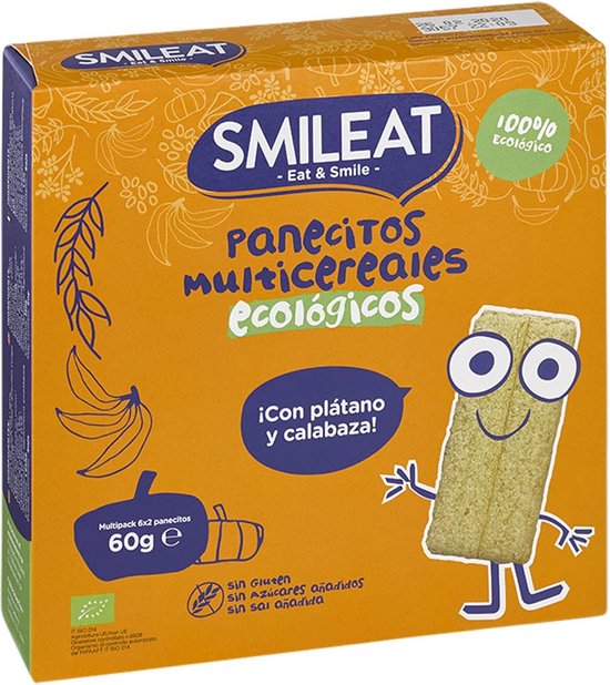 Panecitos Multicereales con Plátano y Calabaza 60g Smileat