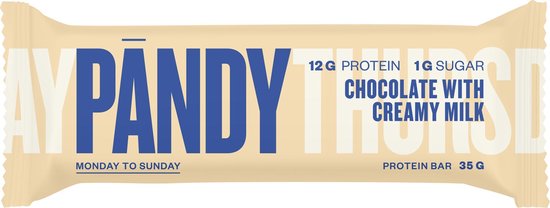 Pandy Low Sugar Protein Bar - Chocolate with Creamy Milk - Eiwitrepen - 18 x 35 g — afbeelding 2