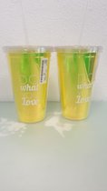 2x groene drinkbeker