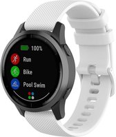 Siliconen Smartwatch bandje - Geschikt voor Garmin Vivoactive 4s silicone band - 40mm - wit - Horlogeband / Polsband / Armband