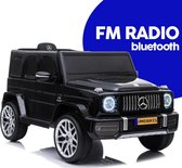 Mercedes-Benz G63 elektrische kinderauto 12v - zwart - Afstandsbediening - FM radio - Bluetooth - Leder zitje