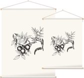 Walnoot zwart-wit (walnut) - Foto op Textielposter - 45 x 60 cm