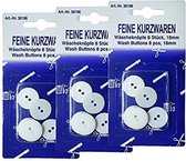24 x wasknopen 18 mm, kunststof knoop, lakknopen, overhemdknopen, 2-gaats knopen