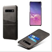 Back Cover met Opbergvakjes + PMMA Screenprotector voor Galaxy S10+ _ Zwart