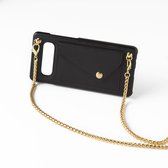 Zwarte telefoonclutch Samsung S20+ met gouden ketting