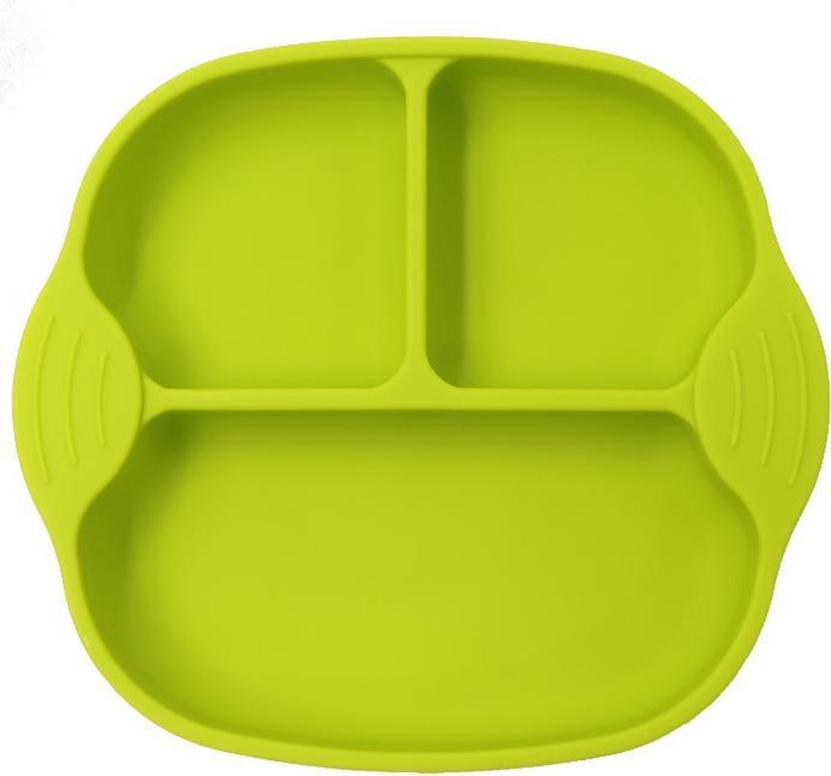 Handig siliconen bordje met vakjes en zuignap | Kinderservies |Babybordje | Kinderbordje | kleur groen | BPA en PVC vrij bord