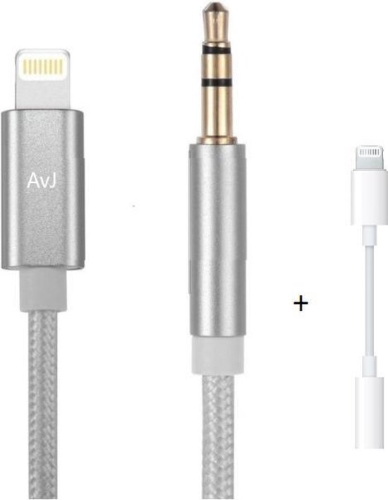Aux Kabel Auto - iPhone Lightning - Headphone Jack - 3.5 mm - 1 Meter | bol.com