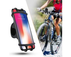 Support téléphone portable - Apple - iPhone - Téléphone portable - Guidon - Universel - Samsung - Huawei - Nokia - LG - HTC - Support smartphone vélo - Sony - Xiaomi - Acer - Zwart - Support téléphone pour vélo - Support vélo - Zwart 4.5- 6 pouces