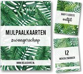 Mijlpaalkaarten zwangerschap tropical leaves