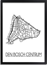 DesignClaud Den Bosch centrum Plattegrond poster A4 + Fotolijst wit