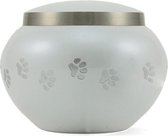 Crimson Odyssey Dieren Urn Wit Pearl in koper met schroefdop en Dierenpoten 1,1 L - Asbeeld Dieren Urn Voor Uw Geliefde Dier - Kat - Hond - Paard - Konijn