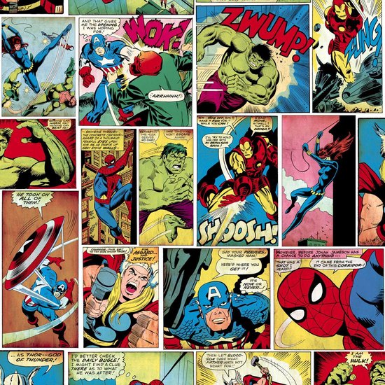Marvel Comics Behang Stripfiguren Muriva