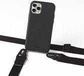 Duurzaam hoesje Apple iPhone XS Max met verticale brede band zwart
