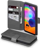 Samsung Galaxy A31 hoesje - MobyDefend luxe echt leren wallet bookcase - Grijs - GSM Hoesje - Telefoonhoesje Geschikt Voor: Samsung Galaxy A31