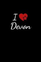 I love Devon: Notebook / Journal / Diary - 6 x 9 inches (15,24 x 22,86 cm), 150 pages. For everyone who's in love with Devon.