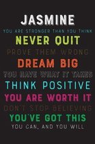 Jasmine You Are Stronger Than You Think Never Quit Prove Them Wrong Dream Big You Have What It Takes Think Positive You Are Worth It Dont Stop Believi