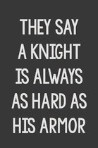 They Say a Knight Is Always as Hard as His Armor: Stiffer Than A Greeting Card