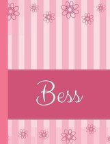 Bess: Personalized Name College Ruled Notebook Pink Lines and Flowers
