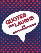 Quotes For Laughs: Humorous Inspirations Cryptogram Puzzle Activity Book Games Large Print Size Cryptography Red Theme Design Soft Cover