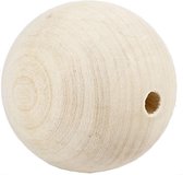 Houten kraal, d: 60 mm, gatgrootte 9 mm, 3 stuks, grasboom