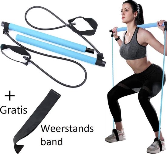 Pilates Stick - Draagbaar - Fitness Yoga hulpmiddel - incl. Gratis  Weerstandsbanden -... | bol.com