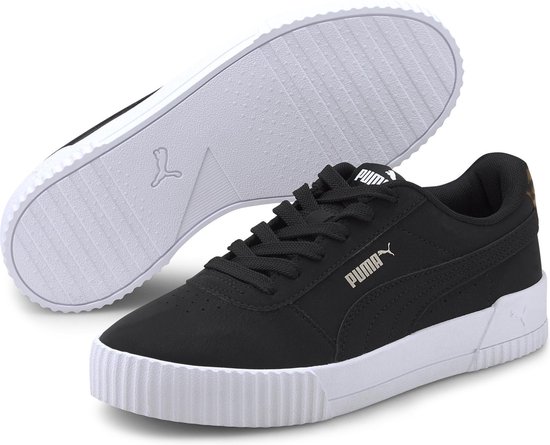 PUMA Carina Leo Sneakers Dames - Puma Black-Puma Black - Maat 38.5 | bol.com