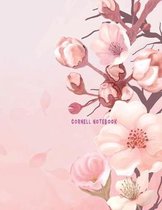 Cornell Notebook: Notes Taking System for High School Adult Student with College Ruled Lines Composition with Cherry Blossom Theme